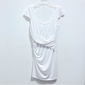 Body Central White Draped Mini Dress